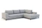Grå hörnbäddsoffa med förvaring höger BOLOGNA