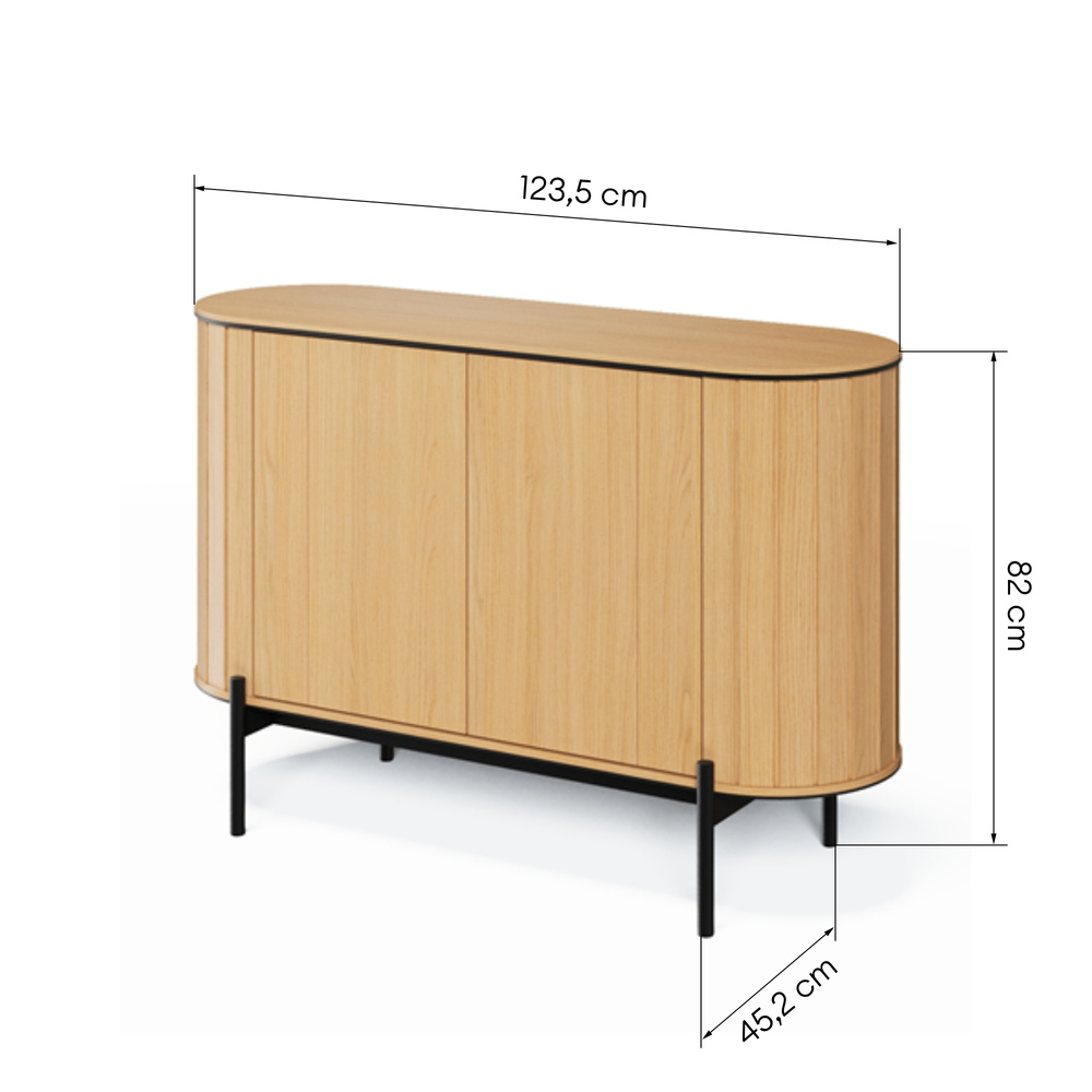 ROLLO låg kommod med två dörrar ek vincenza/eukalyptus