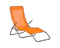 Fällbar solstol orange 160 x 58 x 97 cm