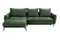 Grønn hjørnesofa med sovefunksjon höger VIGO