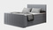 Kontinentalsäng med förvaring grå 200x200 PARIS