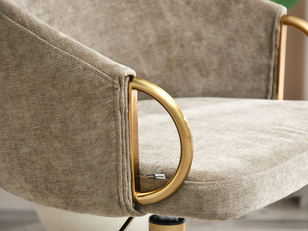 Kontorsfåtölj ljusbrun gyllene ben CLARA