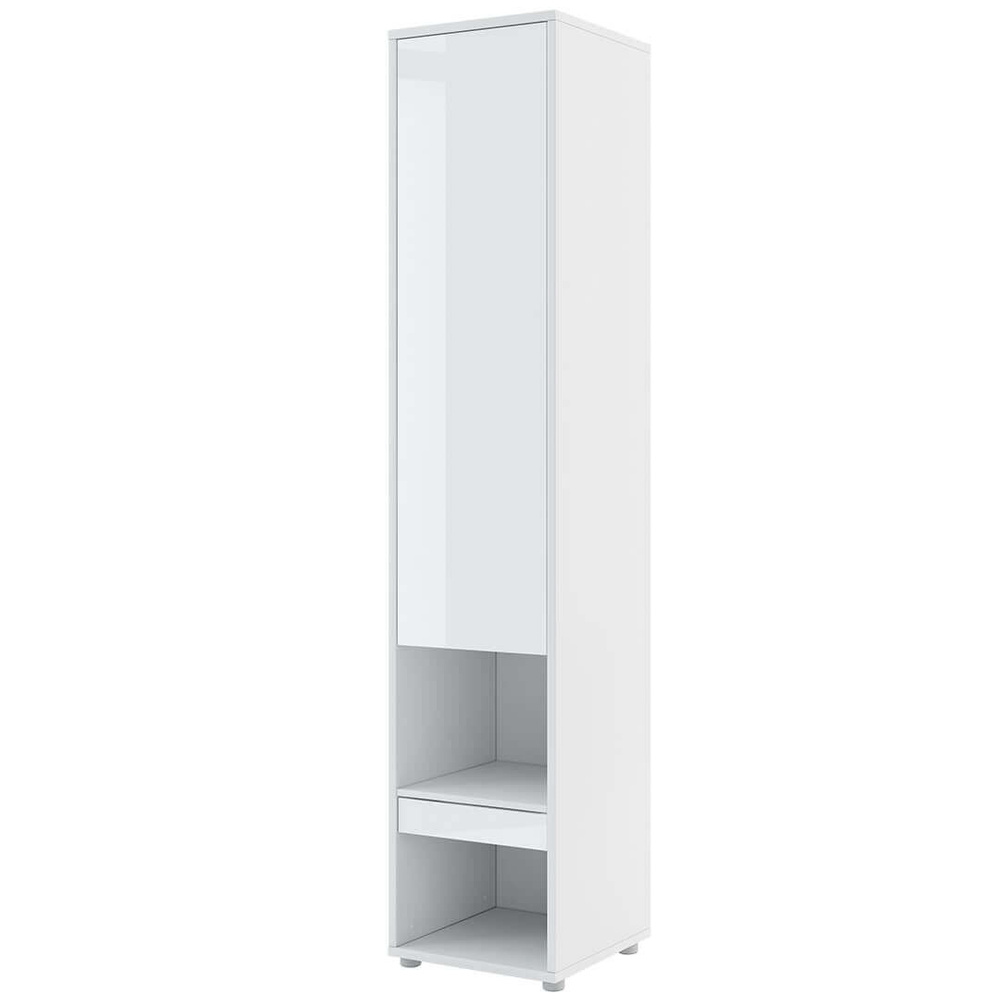 Sängskåp med bokhyllor 140 x 200 vit högglans Bed Concept BC-01