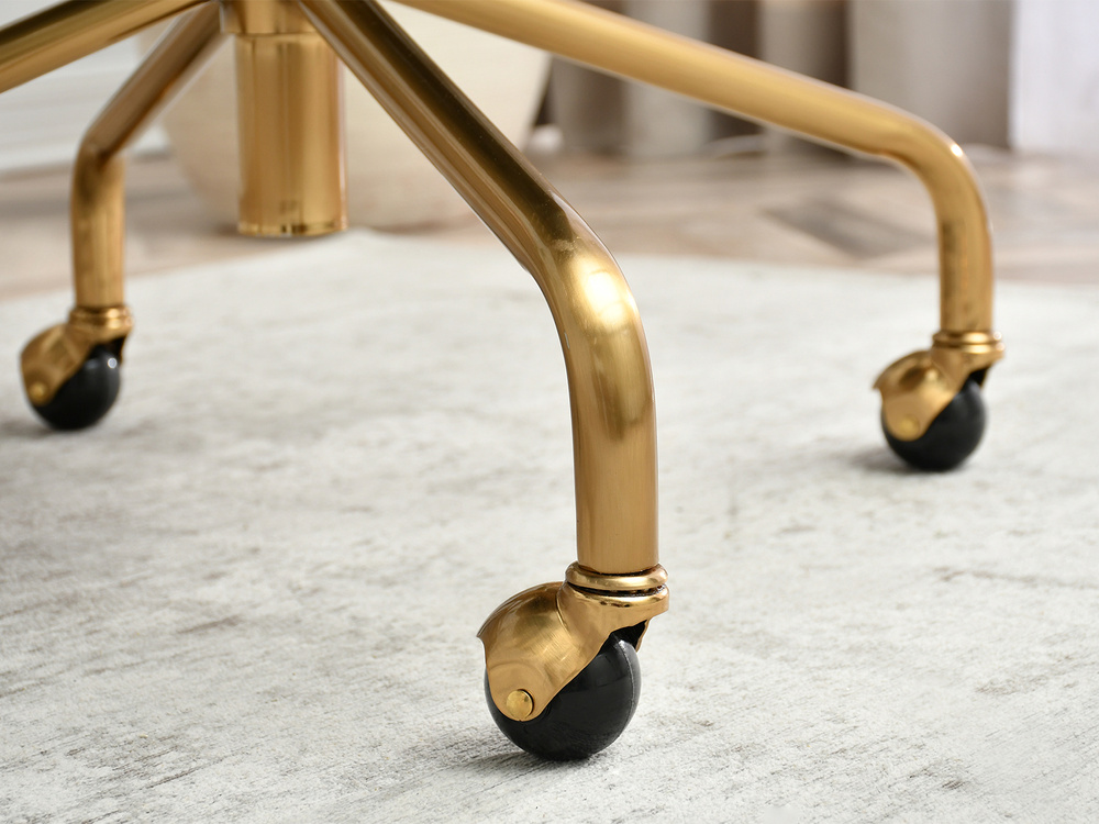 Kontorsfåtölj ljusbrun gyllene ben CLARA