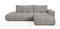 Grå hörnsoffa med sovfunktion höger SOLETTO