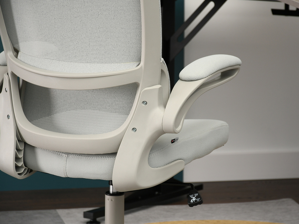 Kontorsfåtölj grå, grå ben BASTI