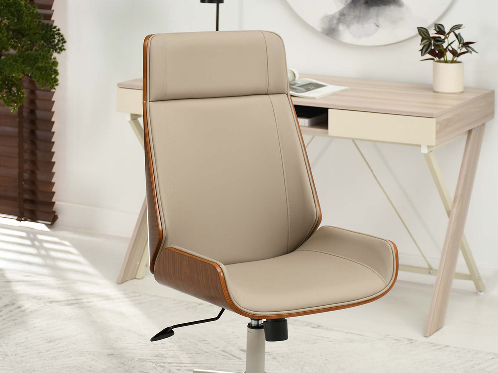 Kontorsfåtölj beige/svarta ben AUSTIN