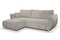 Grå hörnsoffa 257 cm, med sovfunktion ALLORA