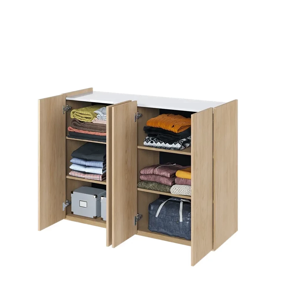 Modern byrå med LED-belysning ek scandi/vit högblank EASY