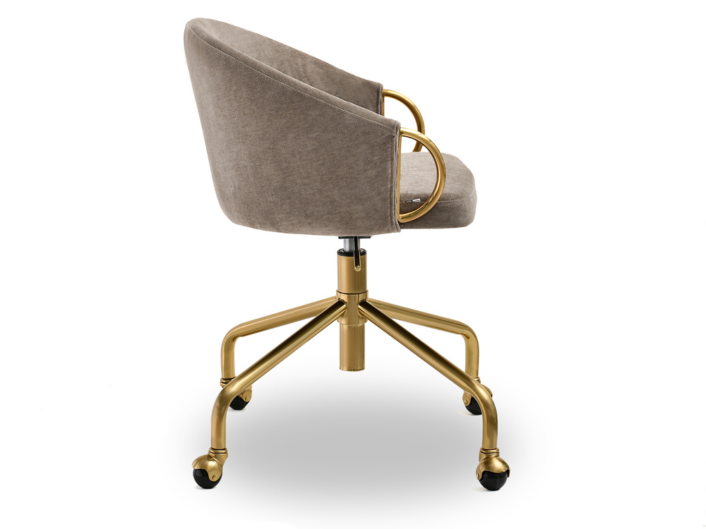 Kontorsfåtölj ljusbrun gyllene ben CLARA