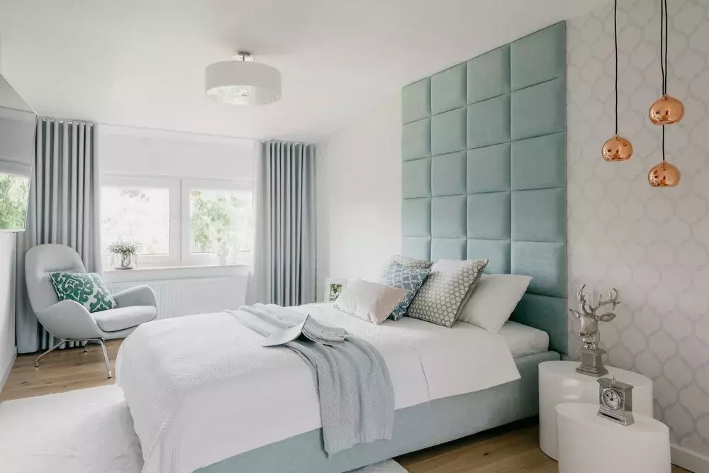 Stoppad väggpanel 30x30 marinblå LUX