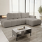 Grå hörnsoffa med sovfunktion höger SOLETTO