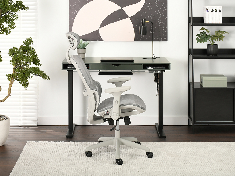 Kontorsfåtölj grå/svart ben IKER