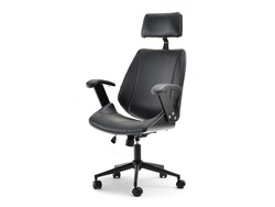 Kontorsfåtölj svart sits, svarta ben FRANK