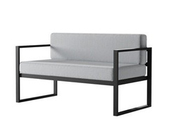 Trädgårdsoffa grå/ svart MONAKO