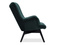 Velourfåtölj grön svart ben FLORI