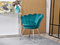 Fåtölj i turkos velour kromade ben LAZAR
