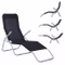 Fällbar solstol svart 160 x 58 x 97 cm
