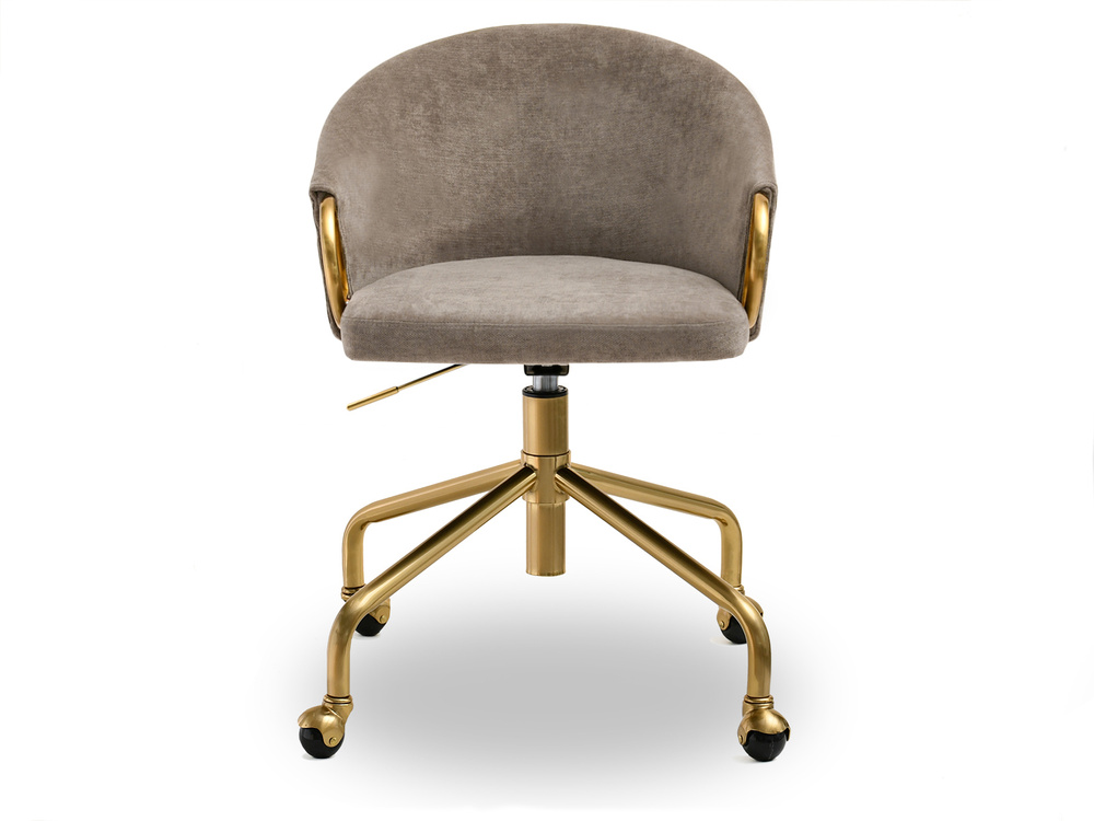 Kontorsfåtölj ljusbrun gyllene ben CLARA