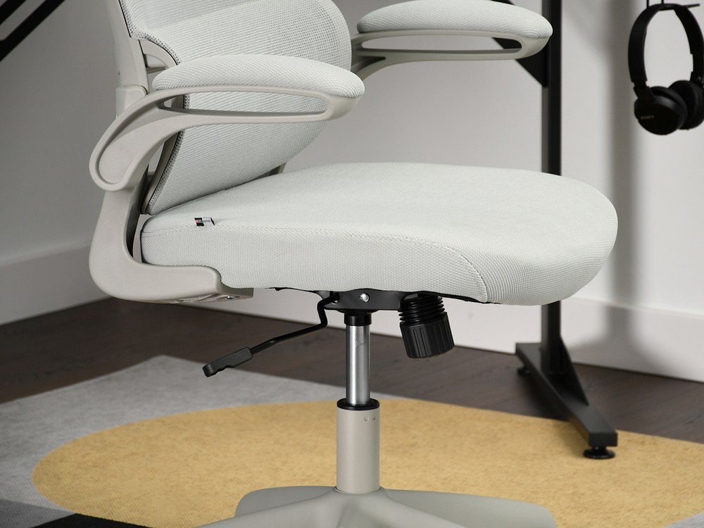 Kontorsfåtölj grå, grå ben BASTI