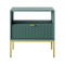 Grönt sängbord med gula ben VOLARE