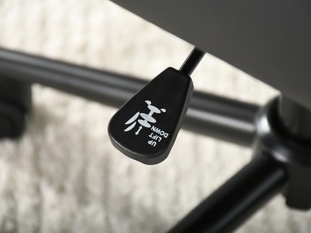 Kontorsfåtölj svart ben svart/valnöt LEON