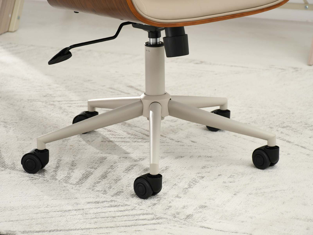 Kontorsfåtölj beige/svarta ben AUSTIN