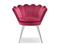 Velour fåtölj rosa kromade ben LAZAR