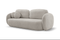Grå soffa med rundade kanter, sovfunktion, förvaringsutrymme för sängkläder OLIMP