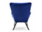 Velourfåtölj marinblå svart ben LANZA