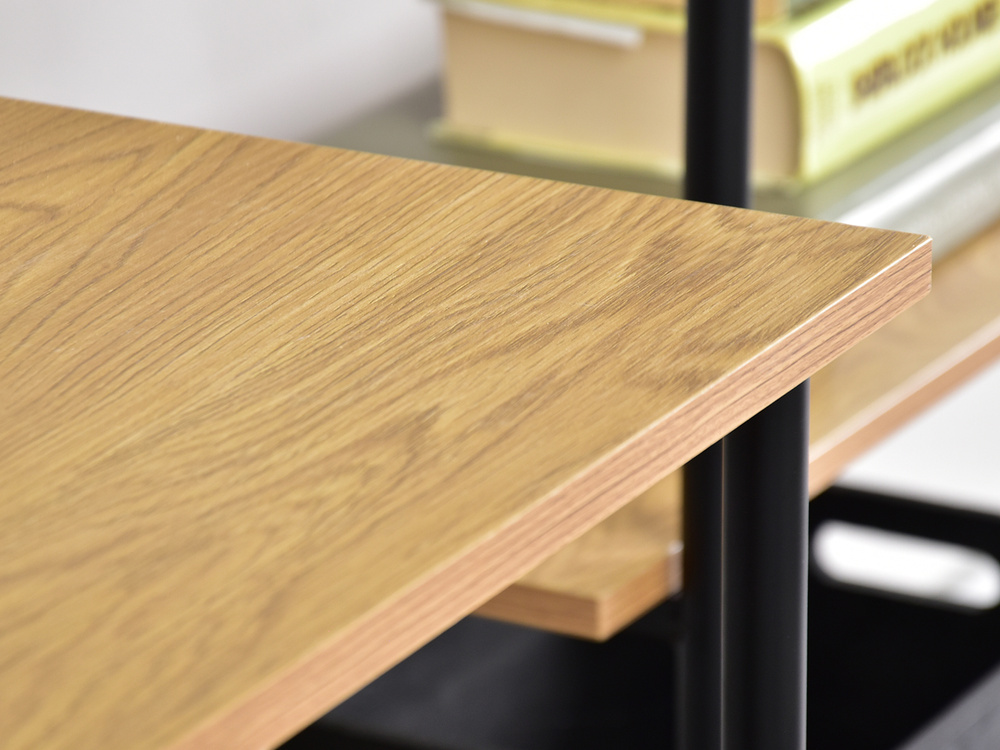 Minimalistiskt skrivbord 120 cm ek svart ram ALMA