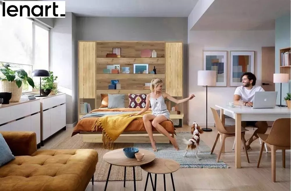 Bokhylla till skåpsäng artisan ek Bed Concept BC-07