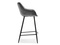 Hocker i grå velour med svarta ben LUCENA