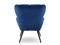 Marinblå velourfåtölj svarta ben KIKORI