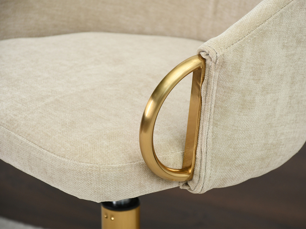 Kontorsfåtölj creme guld ben CLARA