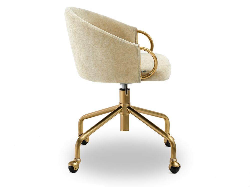 Kontorsfåtölj creme guld ben CLARA