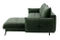 Grønn hjørnesofa med sovefunksjon höger VIGO