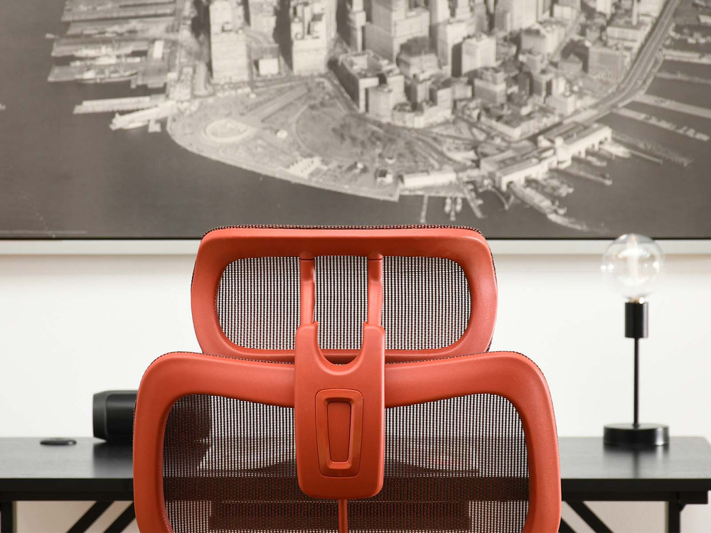 Kontorsfåtölj röd/röda ben HANOI