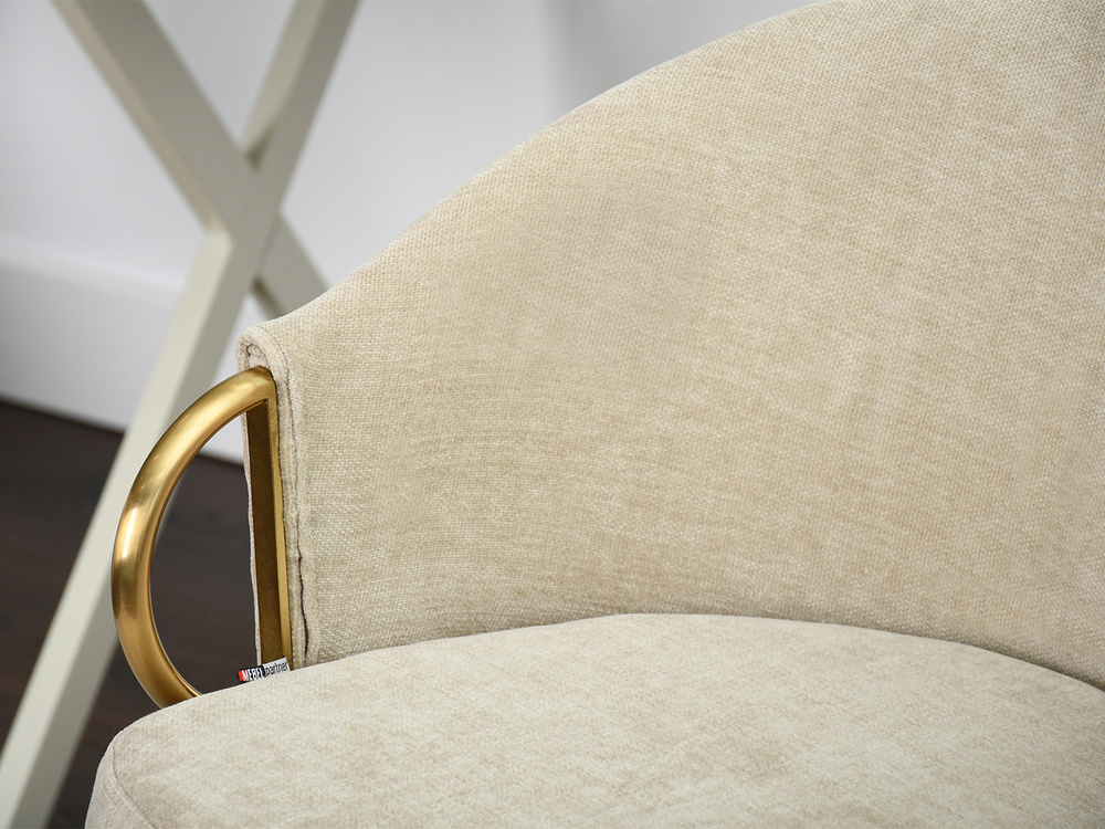 Kontorsfåtölj creme guld ben CLARA