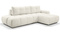 Beige hörnsoffa med sovfunktion höger SOLETTO