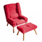 LILA fåtölj med fotpall justerbar röd 