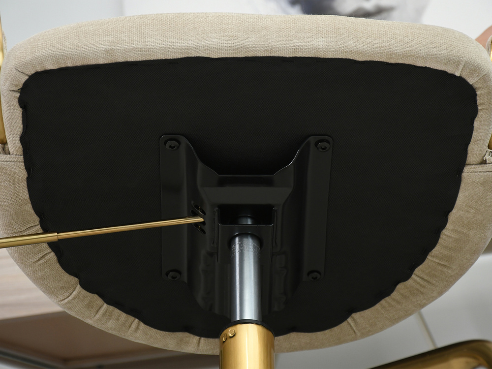 Kontorsfåtölj creme guld ben CLARA