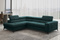 Turkos hörnsoffa med sovfunktion vänsterANORA