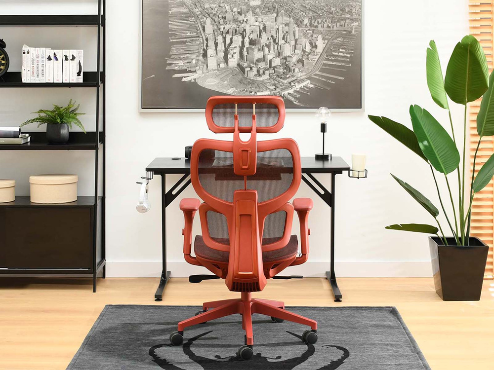 Kontorsfåtölj röd/röda ben HANOI