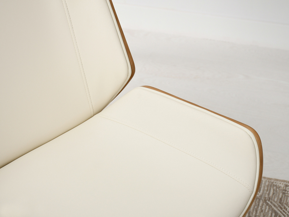 Krämfärgad kontorsfåtölj, svarta ben AUSTIN