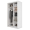 Tvådörrars garderob med spegel 120 cm vit IDEA 18