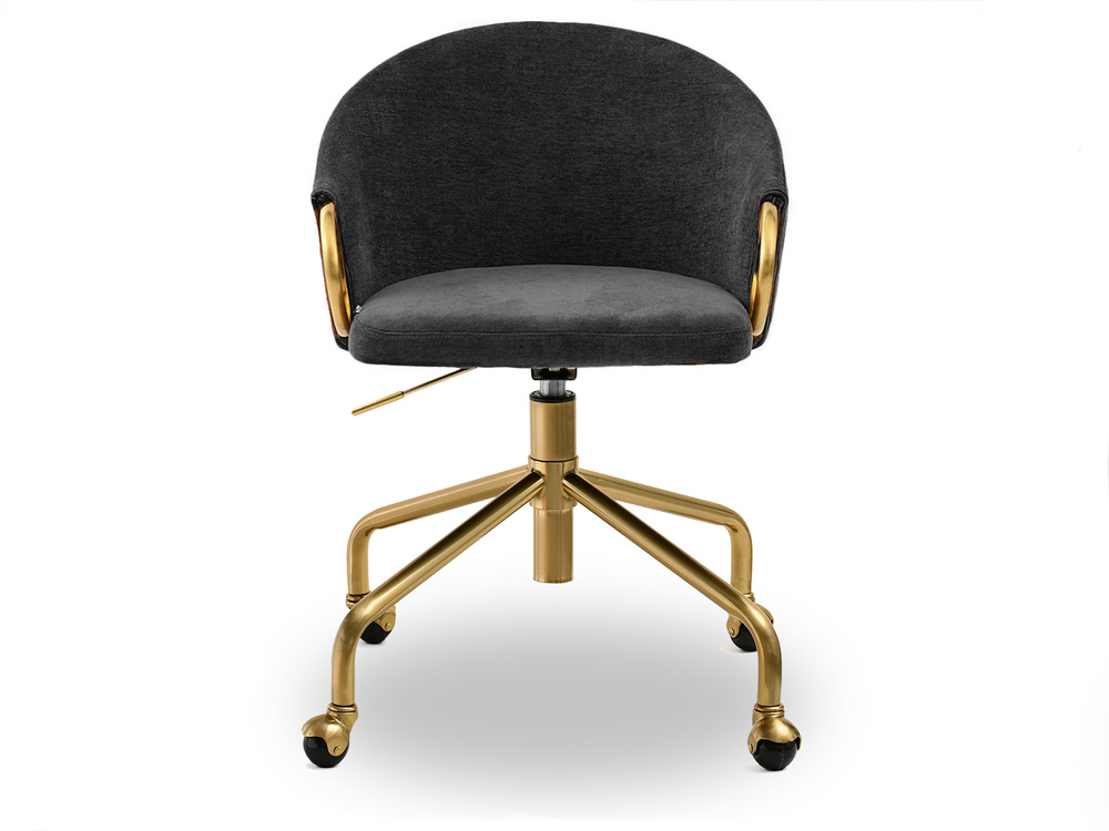 CLARA kontorsfåtölj svart guld ben