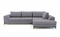 Grå hörnbäddsoffa med förvaring höger BOLOGNA