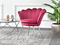 Velour fåtölj rosa kromade ben LAZAR