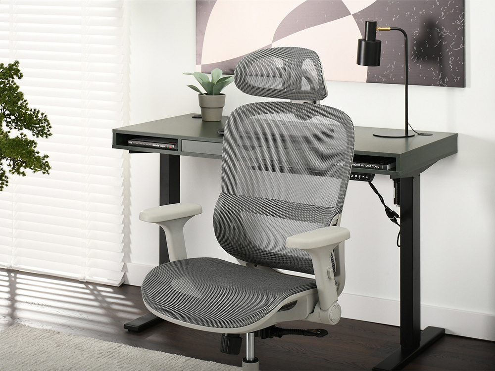 Kontorsfåtölj grå/svart ben IKER